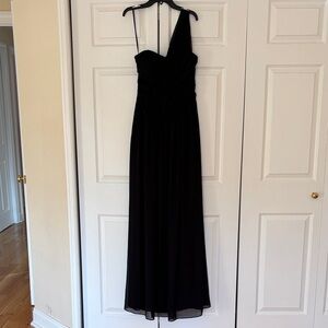Pearl One-Shoulder Black Dress